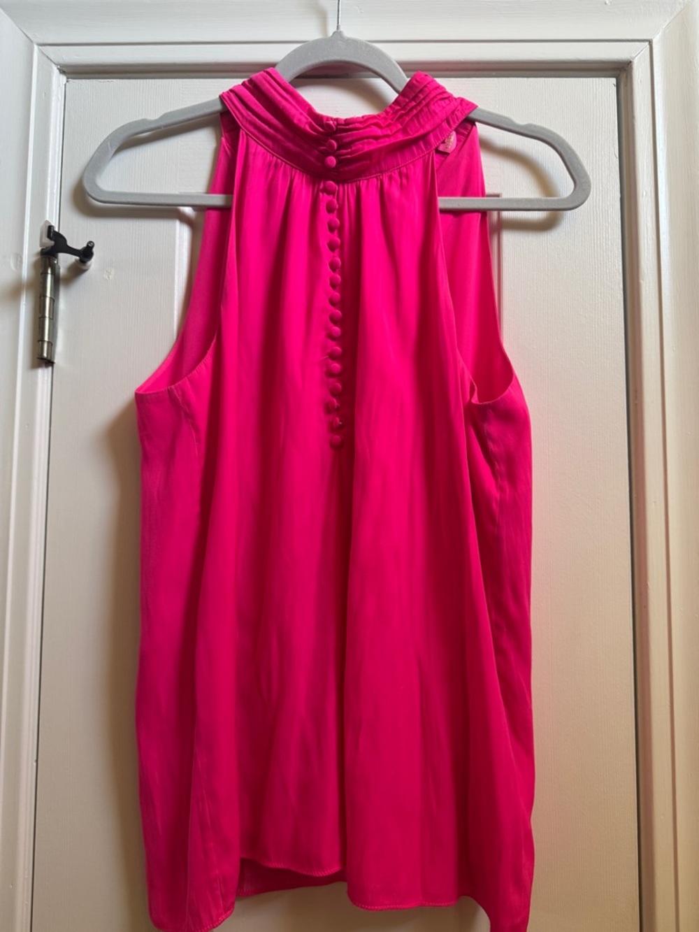 LILLY PULITZER KRISTINE PINK TANGO HALTER TOP BLOUSE